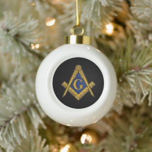 Freemason Masonic Square and Compass Freemasonry Keramische Bal Ornament
