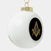Freemason Masonic Square and Compass Freemasonry Keramische Bal Ornament (Links)