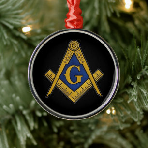 Freemason Masonic Square and Compass Freemasonry Metalen Ornament