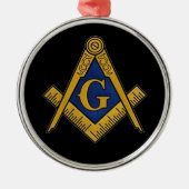 Freemason Masonic Square and Compass Freemasonry Metalen Ornament (Voorkant)