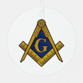 Freemason Masonic Square and Compass Freemasonry Metalen Ornament (Achterkant)