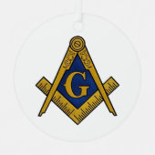 Freemason Masonic Square and Compass Freemasonry Metalen Ornament (Voorkant)