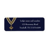 Freemason Masonic Square and Compass Navy Blue Etiket (Voorkant)