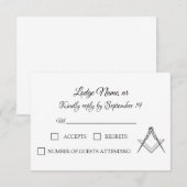 Freemason Masonry Masonic RSVP (Devant / Derrière)