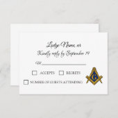 Freemason Masonry Masonic RSVP (Devant / Derrière)