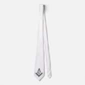 Freemason Necktie - Cravate maçonnique blanche mod (Devant)