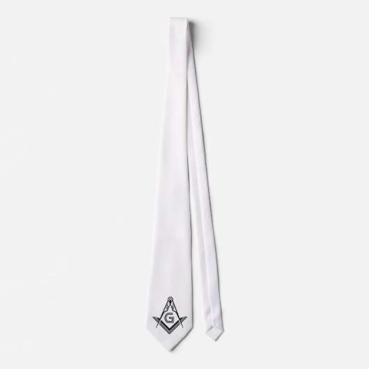 Freemason Necktie - Cravate maçonnique blanche mod (Devant)