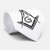 Freemason Necktie - Modern White Masonic Stropdas (Opgerold)