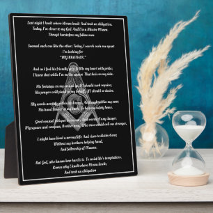 Freemason Poem Plaque Fotoplaat