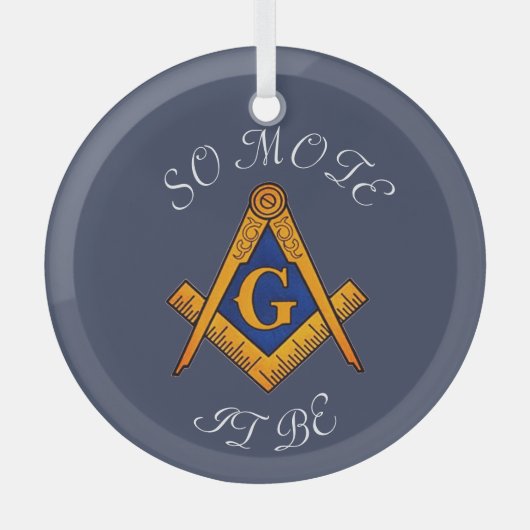 Freemason Square and Compass Charity Masonic Glas Ornament (Voorkant)