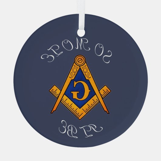 Freemason Square and Compass Charity Masonic Glas Ornament (Achterkant)