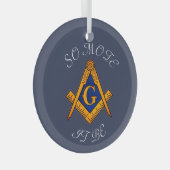 Freemason Square and Compass Charity Masonic Glas Ornament (Voorkant Rechts)