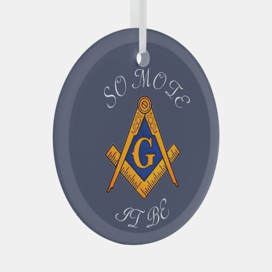 Freemason Square and Compass Charity Masonic Glas Ornament (Voorkant Rechts)