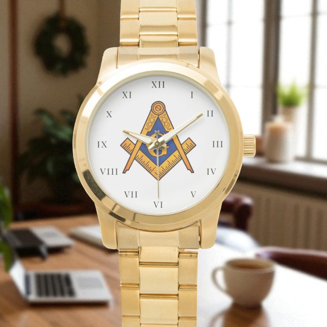 Freemason Square and Compass Charity Masonic Gold Horloge (Creator heeft geüpload)