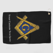 Freemason Square en Compass Masonic Gift Golfer Golfhanddoek (Horizontaal)