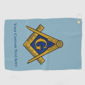 Freemason Square en Compass Masonic Gift Golfer Golfhanddoek (Horizontaal)