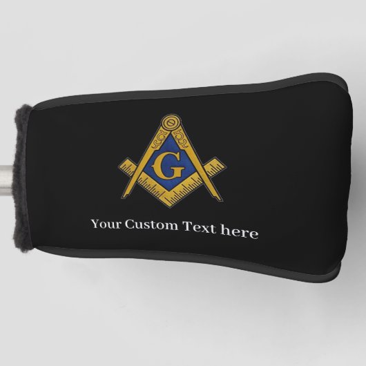 Freemason Square en Compass Masonic Gift Golfer Golfheadcover (Voorkant)