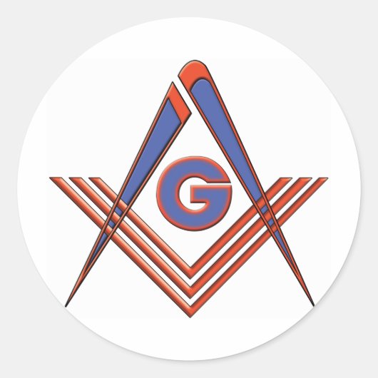 Freemason-symbool Ronde Sticker (Voorkant)