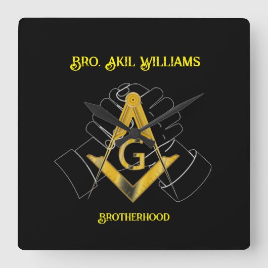 Freemason Vierkante Klok (Voorkant)