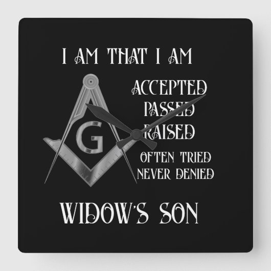 Freemason Vierkante Klok (Voorkant)