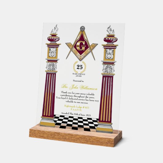 Freemason Years Services Award (Angle)