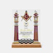 Freemason Years Services Award Acryl Bord (Voorkant)