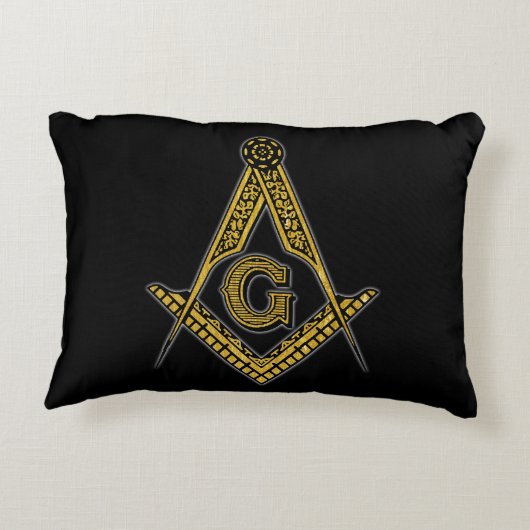 Freemason (zwart en goud) accent kussen (Achterkant)