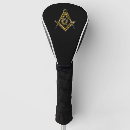 Freemason (zwart en goud) golfheadcover (Voorkant)