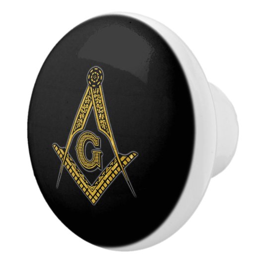 Freemason (zwart en goud) keramische knop (Rechts)