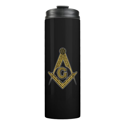 Freemason (zwart en goud) thermosbeker (Voorkant)