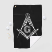 Freemason (zwart) golfhanddoek (Insitu)