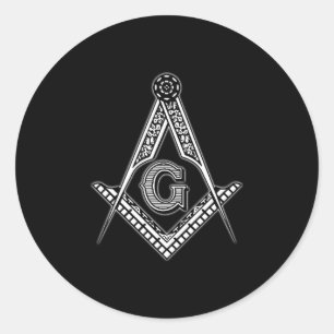 Freemason (zwart) ronde sticker