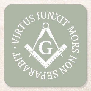 Freemasonerbord Vierkante Kartonnen Onderzetter