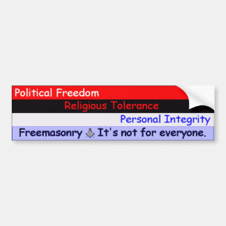 Freemasonie — Het is niet voor iedereen. Bumpersticker