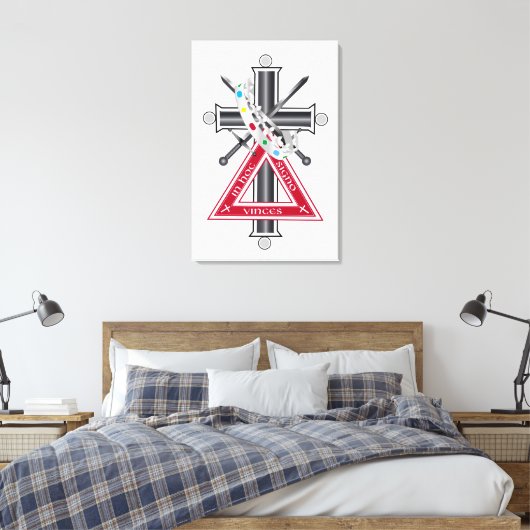 Freemasonkruis Canvas Afdruk (Insitu (Slaapkamer))