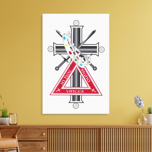 Freemasonkruis Canvas Afdruk (Insitu (Woonkamer))