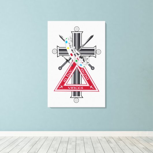 Freemasonkruis Canvas Afdruk (Insitu (Houten vloer))