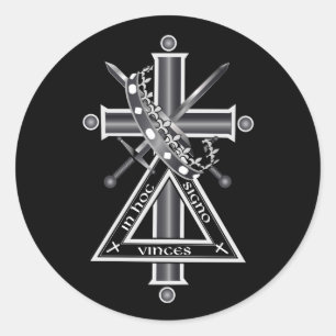 Freemasonkruis Ronde Sticker