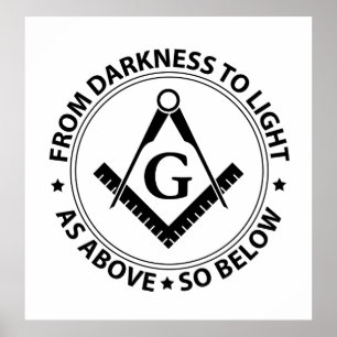 Freemasonry emblem poster