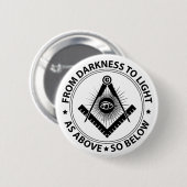 Freemasonry emblem ronde button 5,7 cm (Voorkant /achterkant)