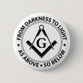 Freemasonry emblem ronde button 5,7 cm (Voorkant)