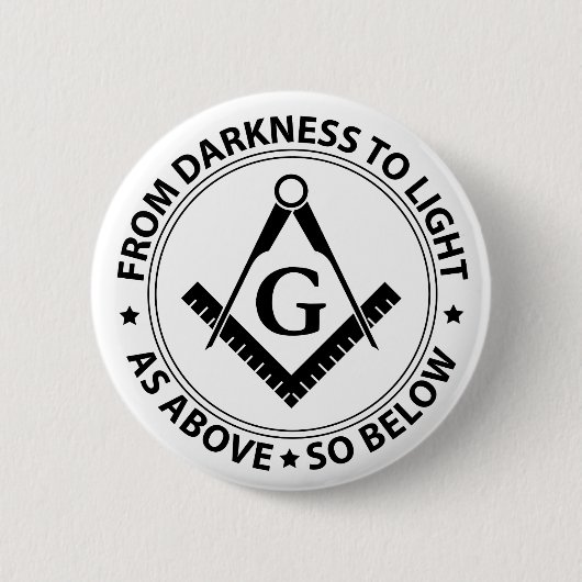 Freemasonry emblem ronde button 5,7 cm (Voorkant)