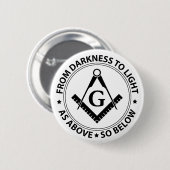 Freemasonry emblem ronde button 5,7 cm (Voorkant /achterkant)