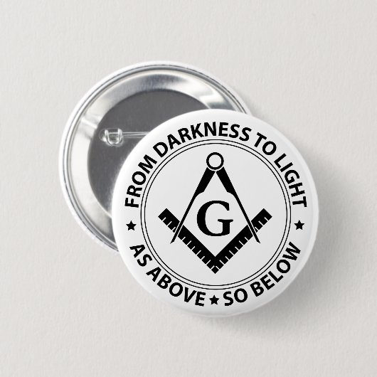 Freemasonry emblem ronde button 5,7 cm (Voorkant /achterkant)