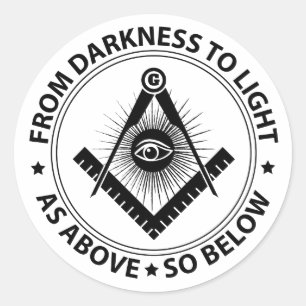 Freemasonry emblem ronde sticker