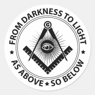 Freemasonry emblem ronde sticker