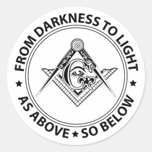 Freemasonry emblem ronde sticker