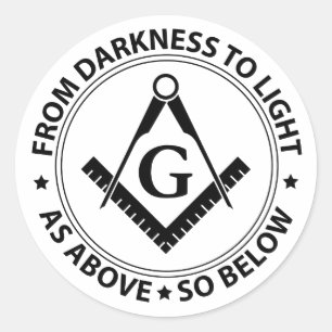 Freemasonry emblem ronde sticker
