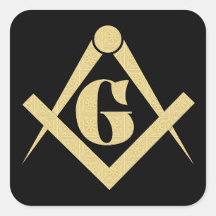 Freemasonry emblem vierkante sticker