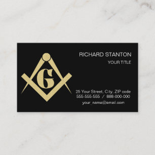 Freemasonry emblem visitekaartje